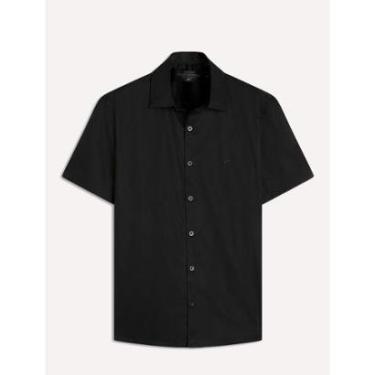 Imagem de Camisa Ellus Masculina Manga Curta Tricoline LY Classic Italian Preta.-Masculino