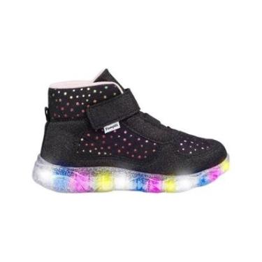 Imagem de Tênis Infantil Feminino Pampili Preto com LED - 6820-Feminino