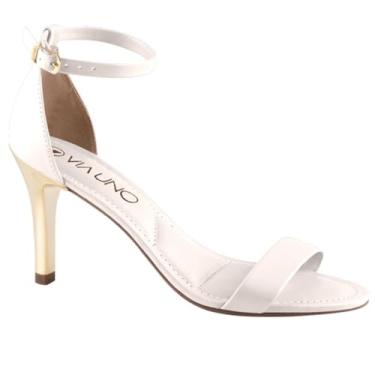 Imagem de Sandalia Via Uno Salto Fino Fivela Ref 873002ssbvv Branco Off 035