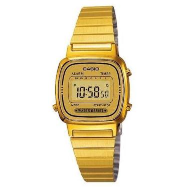 Imagem de Relógio CASIO VINTAGE feminino digital dourado LA670WGA-9DF