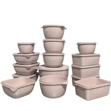 Imagem de Kit 15 Potes Para Cozinha Organizador De Alimentos De Plástico Reforçado Vasilha(Bege(Areia))