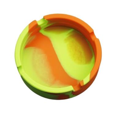 Imagem de Cinzeiros portáteis 1 peça cinzeiros redondos silicone laranja verde renderização para casa bar hotel escritório mesa cinzeiro conjuntos