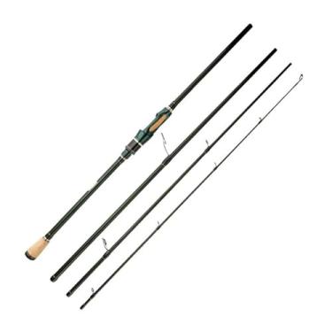 Imagem de Vara de Pesca de Viagem Vara de pesca carbono 4-5 seções 1.8m/2.4m portátil vara viagem varas equipamento(2.4m)