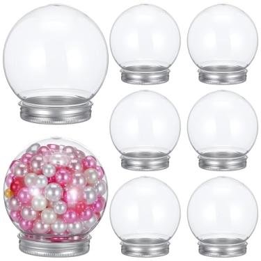 Imagem de BESPORTBLE Kit de Globo de Neve Faça Você Mesmo Com 8 Peças: Bola de Plástico Redonda Transparente Com Tampa de Alumínio para Artesanato Natalino, Decoração de Árvore de Natal E Presentes Festivos