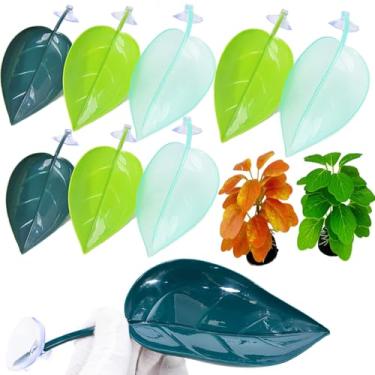 Imagem de MTOMDY 11 peças de acessórios para tanque de sapo de árvore, brinquedo para escalar na parede, folha de réptil, com ventosas, decoração de tanque de tartaruga, adequado para iguanas, anoles