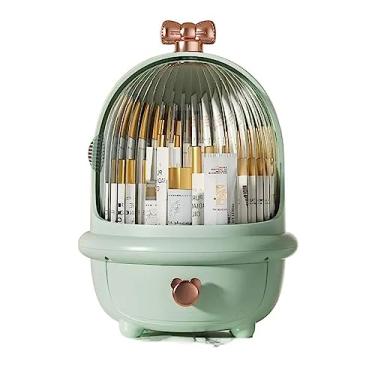 Imagem de Caixa organizadora de maquiagem à prova de poeira com tampa transparente, estojo de armazenamento de cosméticos, organizador de cuidados com a pele à prova d'água para banheiro e penteadeira, estojo