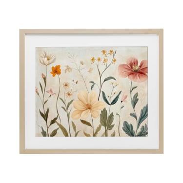 Imagem de Stupell Industries Impressão emoldurada de bétula de folhagem floral fraca sob vidro por Petal Prints Design, 33 x 40 cm