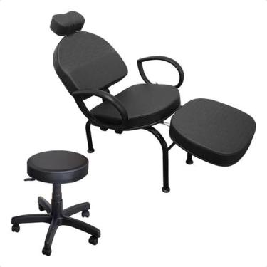 Imagem de Kit Cadeira e Mocho de Maquiagem Estética Designer Unha Conforty For t