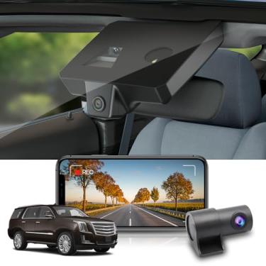 Imagem de Fitcamx Câmera de painel frontal 4K + traseira 1080P se adapta para Cadillac Escalade 2015-2020 (com escurecimento automático), aparência OEM, qualidade de vídeo HD bidirecional, Wi-Fi e aplicativo