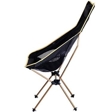 Imagem de Cadeira de acampamento portátil ao ar livre, leve, dobrável, com encosto alto, cadeira de pesca, portátil com encosto de cabeça, para acampamento ao ar livre, viagens, piquenique, festival, caminhada