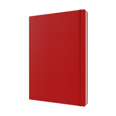 Imagem de Collins - Legacy - Agenda de 12 meses do calendário 2026, dia a página com agenda de compromissos de meia hora, capa dura A4 - Vermelho (CL41.15-26)