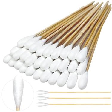 Imagem de Cotonetes de orelha de cachorro de 15 cm – 100 cotonetes grandes de algodão de bambu para donos de animais de estimação, tosadores e veterinários – Ideal para limpeza de orelhas, aplicação de