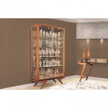 Imagem de Cristaleira Vidro Madeira Puxador Cristal Pérola Montanhês