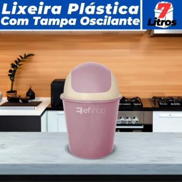 Imagem de Cesto De Lixo Lixeira Tampa Basculante 7 Litros 37cm Usual - Usual Uti