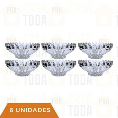 Imagem de Jogo 6 Tigelas Potes De Vidro Cristalino Sobremesas Sorvete - EM CASA 