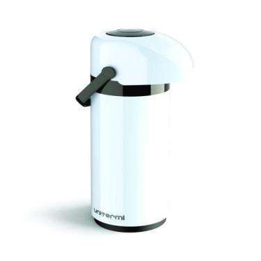 Imagem de Garrafa Térmica Pressão Verona Unitermi 600ml Café Chá, Branca