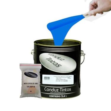 Imagem de Kit Tinta Refletiva Sinalização Conduz Tintas AZUL SEGURANÇA 3,6 Resin