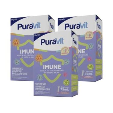 Imagem de Kit 3 Suplemento Puravit Imune 75ml S/Maçã Verde - Myralis
