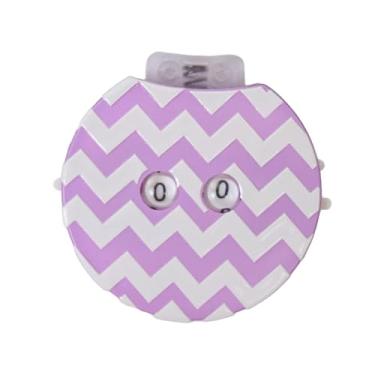 Imagem de IEUDNS Contador de tricô, ferramenta de marcação de agulhas de tricô, mini, compacto, suprimentos de costura, dispositivo de contagem de linhas, contador de, Roxo