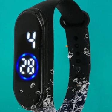 Imagem de relógio  pulseira digital unissex a prova d'agua cor preto  - Top Essê