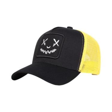 Imagem de Boné De Beisebol Unissex Ajustável Com Bordado De Sorriso, Algodão, Sn