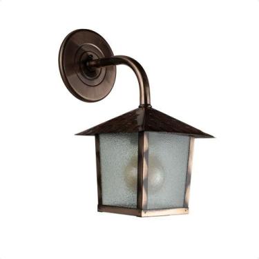 Imagem de Arandela Colonial Nina Quadrada Vidro Pontilhado E27 Bivolt Cobre - BL