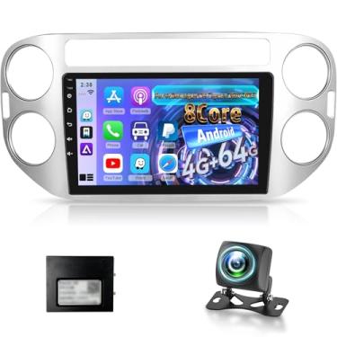Imagem de [Qualcomm 8 Core 4+64G] Rádio automotivo para Volkswagen VW Tiguan 2010-2015 com Carplay sem fio e Android Auto - 23 cm 1280 * 720 IPS Touchscreen Android Car Stereo - DSP/GPS/SWC + Câmera reserva AHD