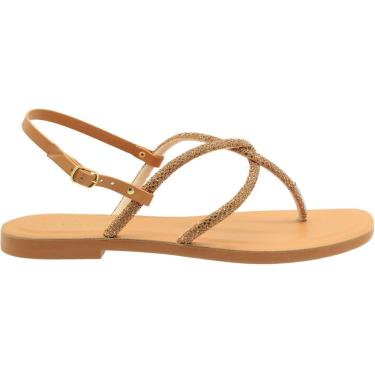 Imagem de Sandália Rasteira Via Scarpa Tiras Strass Feminina