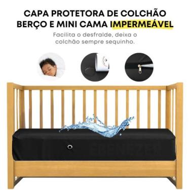 Imagem de Capa Para Colchão Berço Mini Cama Protetor Antialérgico Antixixi - EBE