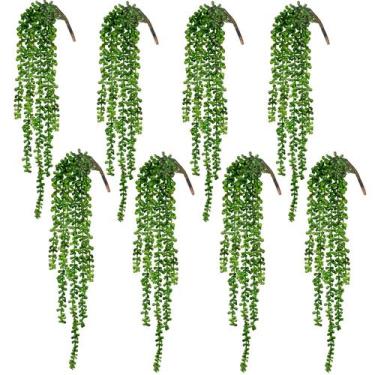 Imagem de Suculentas artificiais CEWOR Hanging Greenery Plants x8