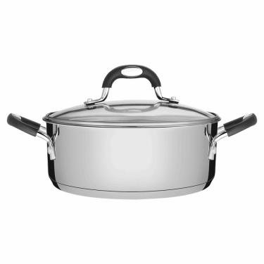 Imagem de Caçarola Rasa Tramontina Astro Silicone Em Aço Inox Com Tampa de Vidro 16 cm 1.4L 62103160