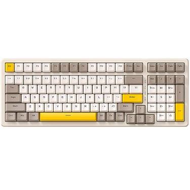 Imagem de Ajazz Teclado mecânico para jogos, teclado mecânico de troca a quente com teclado numérico, teclado compacto com fio USB de 100 teclas, teclas ABS de tiro duplo, teclado personalizado RGB N-Key