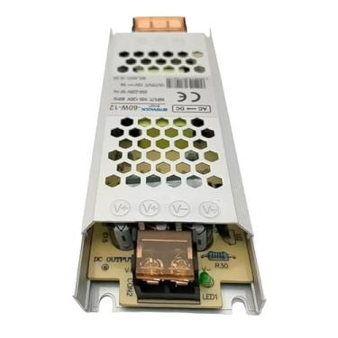 Imagem de Fonte Chaveada 12V 5A 60W Bivolt – Driver de Alimentação Estabilizado com Proteção Contra Sobrecarga, Curto-Circuito e Superaquecimento
