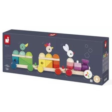 Imagem de Brinquedo Trem Gigante Montável Para Passear 17 peças Janod