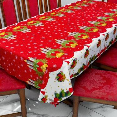 Imagem de Toalha de Mesa Natalina 12 Lugares 3,50m x 1,40m Oxford Estampado - BE