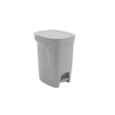 Imagem de Lixeira Tramontina Basic Compact Em Polipropileno Cinza Com Haste Em Aço Galvanizado 10 L Tramontina