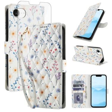 Imagem de Asuwish Capa de telefone para iPhone 16e/SE 2025/SE 4 carteira celular flip capa com protetor de tela flor suporte para cartão i Phone16e i16e 16 e SE4 4ª geração 16eCase mulheres homens uma flor