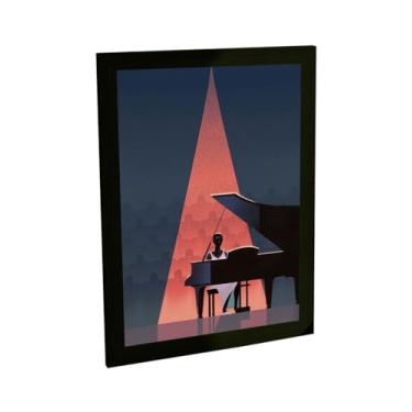 Imagem de Quadro Decorativo Pianista Piano Show Musica Ao Vivo Ilustração Decoração Poster Quarto Sala