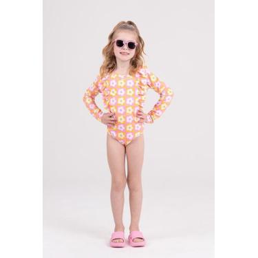 Imagem de Maiô Infantil Manga Longa UV 50+ Details Suplex Amarelo - Vida Costeir