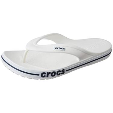 Imagem de Crocs Flat Unissex Adulto Bayaband Flip, Branco/azul-marinho, 8 UK Men/ 10 UK Women