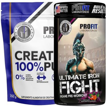 Imagem de PRÉ TREINO ULTIMATE IRON FIGHT 270G l CREATINA MONOHIDRATADA PURA 250G l PROFIT-Unissex