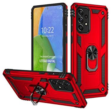 Imagem de SORAKA Capa para Samsung Galaxy A73 5G com suporte para anel Capa Slim Fit de TPU macio Capa Samsung Galaxy A73 5G com placa de metal para suporte magnético de telefone para carro