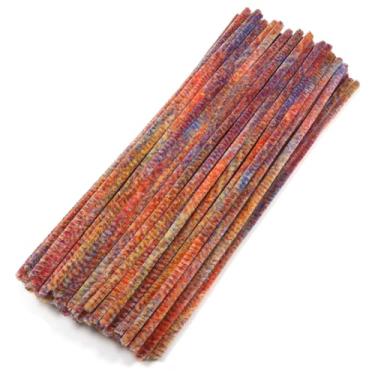 Imagem de TOAOB 100 peças de limpadores de cachimbo hastes de chenille laranja gradiente 30 cm varas difusas 7 mm de espessura suprimentos de artesanato para projetos de artesanato DIY decorações de casa