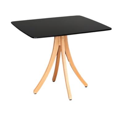 Imagem de Mesa De Jantar Quadrada Flora 60cm - Pés Em Madeira Maciça (Preto)
