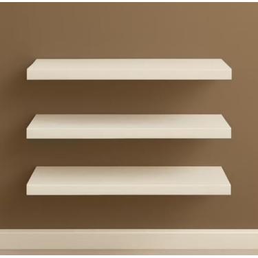 Imagem de Kit 3 Prateleiras 30cm MDF Luxo Nichos Sala Cozinha Quarto Banheiro Com Kit De Instalação