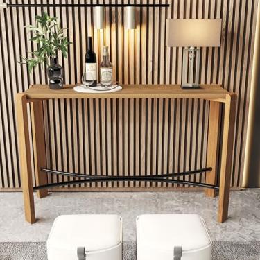 Imagem de Aparador Austria Hall de Entrada Sala Pés de Madeira Detalhe em aço Tampo de Mdf Canela