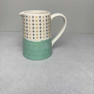 Imagem de Mini Jarra em Porcelana Fancy Candy Verde/Branco 7,5x11cm - Home Desig