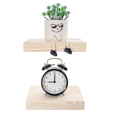 Imagem de BGMG Prateleiras flutuantes de madeira para parede 20 cm, conjunto de 2, prateleiras de parede de madeira rústica para banheiro, sala de estar, quarto, cozinha, fazenda, 20 x 17 x 3 cm, faça você