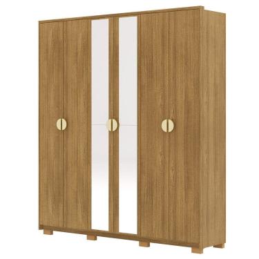 Imagem de Guarda-Roupa Casal 100% MDF 6 Portas com Espelho Bolonha