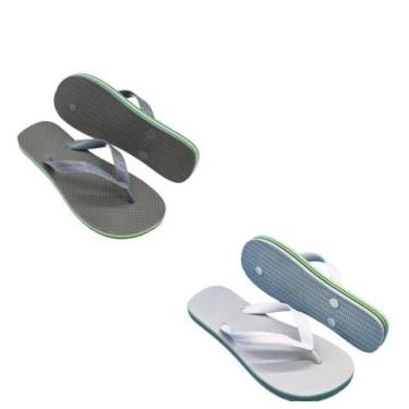 Imagem de Chinelos de Nuvem, Kit 10 Pares Chinelos Bandeirinha Masculino e Feminino de Dedo Borracha(Preto Branco,33)